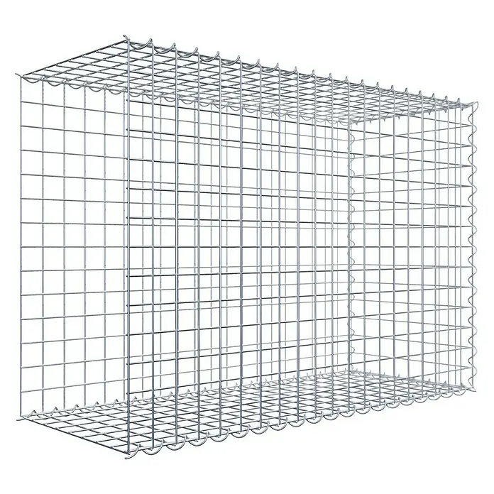 Gabiona Gabione Typ 2 - Zum Anbau in der Länge, 100 x 40 x 70 cm, Stahl, Maschenbreite: 50 mm, Maschenhöhe: 50 mm, Spirale - Drahtgitterbox für Steine. Die Gabione besteht aus stabilen, quadratischen Maschen und ist ideal für den Gartenbau.