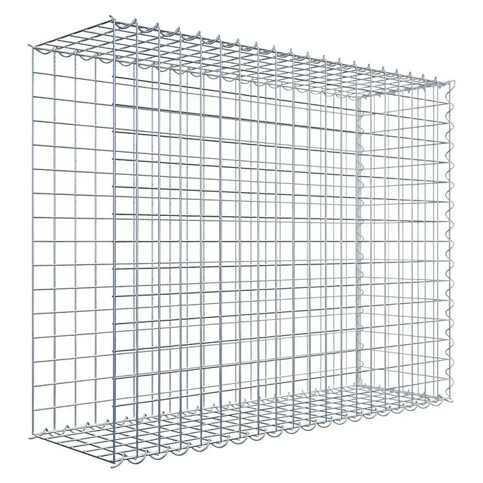 Gabiona Gabione Typ 2 - Zum Anbau in der Länge, 100 x 30 x 80 cm, Stahl, Maschenbreite: 50 mm, Maschenhöhe: 50 mm, Spirale - Abbildung eines Gabionenkorbs, einer Drahtgitterbox zur Verwendung in der Landschaftsgestaltung und im Bauwesen. Robuste Konstruktion für vielfältige Anwendungen.