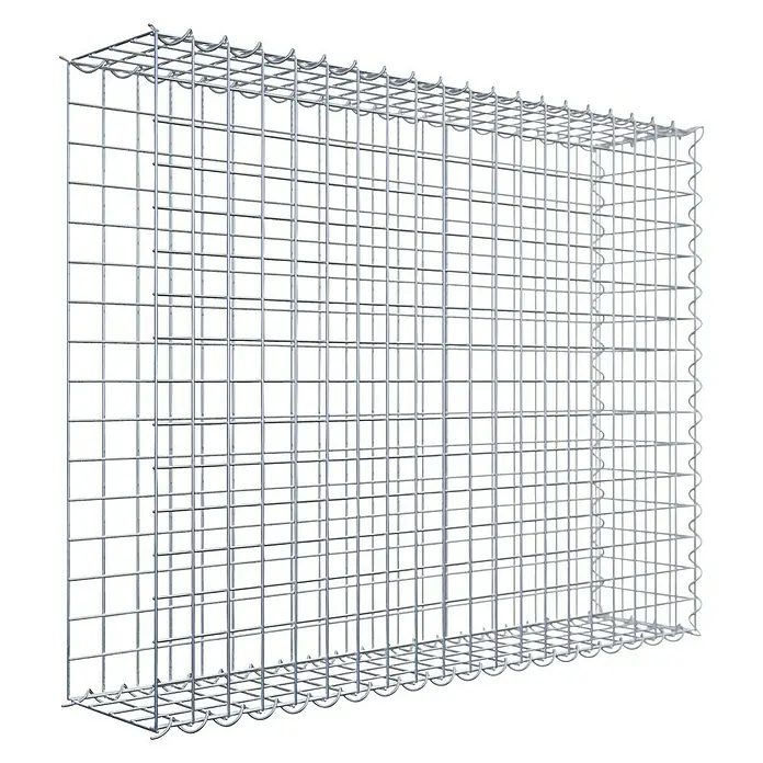 Gabiona Gabione Typ 2 - Zum Anbau in der Länge, 100 x 20 x 80 cm, Stahl, Maschenbreite: 50 mm, Maschenhöhe: 50 mm, Spirale - Gabionenkorb aus verzinktem Drahtgeflecht für den Gartenbau, bietet Stabilität und Struktur. Ideal für Hangbefestigungen und dekorative Elemente.