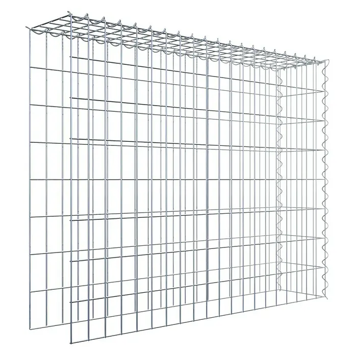 Gabiona Gabione Typ 4 - Zum Anbau in Länge & Höhe, 100 x 20 x 80 cm, Stahl, Maschenbreite: 50 mm, Maschenhöhe: 100 mm, Spirale - Gitterbox zur Gestaltung von Außenbereichen. Das Gabionengitter bietet Stabilität und eine moderne Ästhetik für Garten- und Landschaftsbauprojekte.