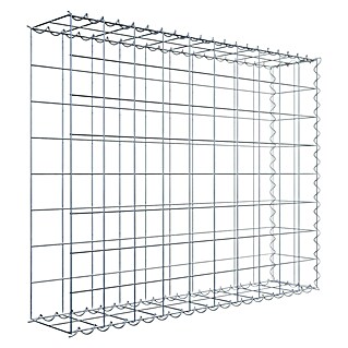 Gabiona Gabione Typ 2 (Zum Anbau in der Länge, 100 x 20 x 80 cm, Stahl, Maschenbreite: 100 mm, Maschenhöhe: 100 mm, Spirale)