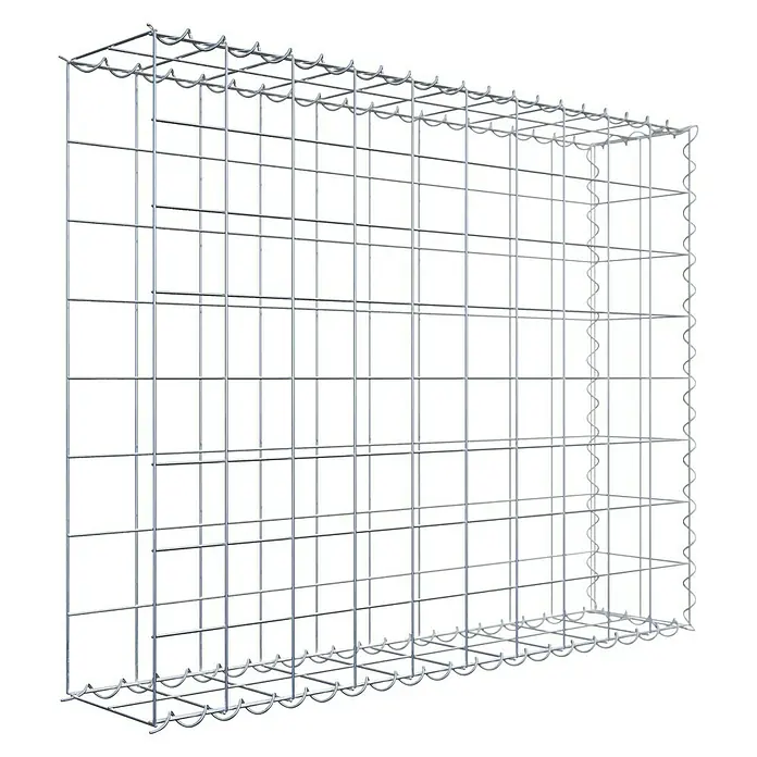 Gabiona Gabione Typ 2 - Zum Anbau in der Länge, 100 x 20 x 80 cm, Stahl, Maschenbreite: 100 mm, Maschenhöhe: 100 mm, Spirale - Ein Drahtgitterkorb für Steine. Gabionen sind vielseitig und dekorativ einsetzbar im Garten- und Landschaftsbau.