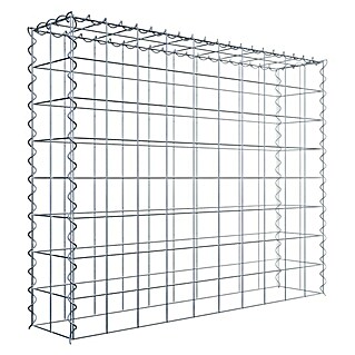 Gabiona Gabione Typ 3 (Zum Anbau in der Höhe, 100 x 20 x 80 cm, Stahl, Maschenbreite: 100 mm, Maschenhöhe: 100 mm, Spirale)