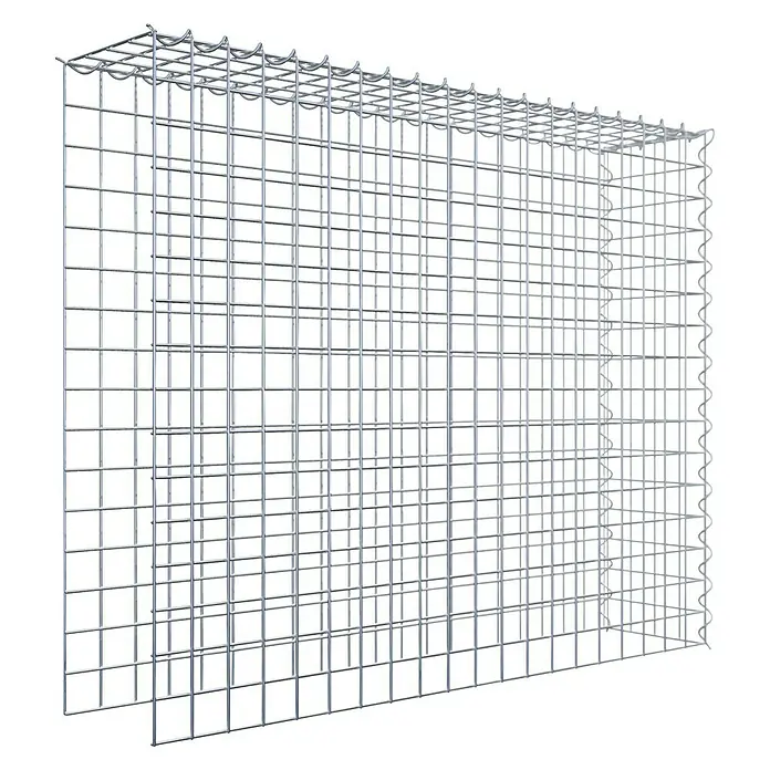 Gabiona Gabione Typ 4 - Zum Anbau in Länge & Höhe, 100 x 20 x 80 cm, Stahl, Maschenbreite: 50 mm, Maschenhöhe: 50 mm, Spirale - Ein Gabionenkorb aus verzinktem Drahtgeflecht, ideal für den Garten- und Landschaftsbau. Der robuste Korb bietet stabilen Halt für Steine und andere Füllmaterialien.
