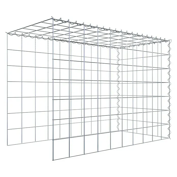 Gabiona Gabione Typ 4 - Zum Anbau in Länge & Höhe, 100 x 50 x 70 cm, Stahl, Maschenbreite: 100 mm, Maschenhöhe: 100 mm, Spirale - Ein robustes Gabionen-Drahtgitter, ideal für den Landschaftsbau und zur Hangbefestigung. Seine Gitterstruktur sorgt für Stabilität und einfache Befüllung.