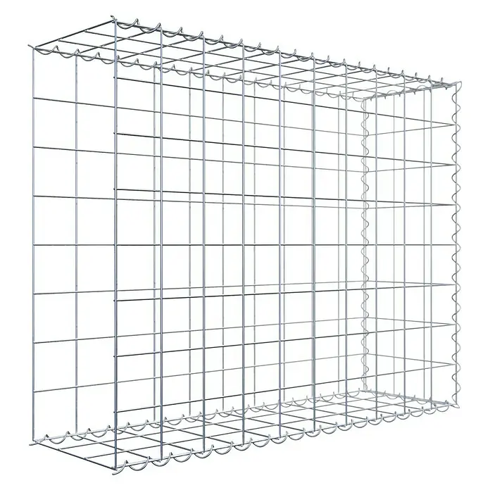 Gabiona Gabione Typ 2 - Zum Anbau in der Länge, 100 x 30 x 80 cm, Stahl, Maschenbreite: 100 mm, Maschenhöhe: 100 mm, Spirale - Ein Drahtgitterkorb zur Gestaltung von Außenbereichen. Ideal für Steingärten, Böschungen und zur Hangbefestigung.