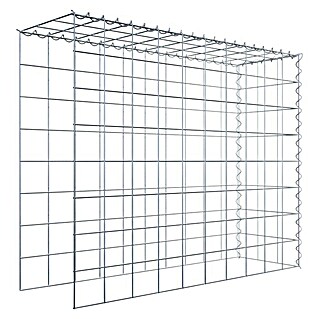 Gabiona Gabione Typ 4 (Zum Anbau in Länge & Höhe, 100 x 30 x 80 cm, Stahl, Maschenbreite: 100 mm, Maschenhöhe: 100 mm, Spirale)