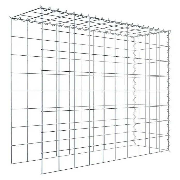 Gabiona Gabione Typ 4 - Zum Anbau in Länge & Höhe, 100 x 30 x 80 cm, Stahl, Maschenbreite: 100 mm, Maschenhöhe: 100 mm, Spirale - Gabionen-Korb aus Metalldrahtgeflecht zur Verwendung im Garten- und Landschaftsbau, ideal für Stützmauern oder dekorative Elemente.