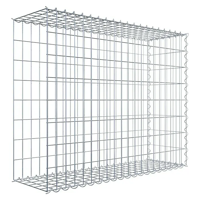 Gabiona Gabione Typ 2 - Zum Anbau in der Länge, 100 x 30 x 80 cm, Stahl, Maschenbreite: 50 mm, Maschenhöhe: 100 mm, Spirale - Gabionenkäfig aus Drahtgeflecht, ideal für Gartenbau und Landschaftsgestaltung. Robuste Konstruktion für vielfältige Anwendungen im Außenbereich.