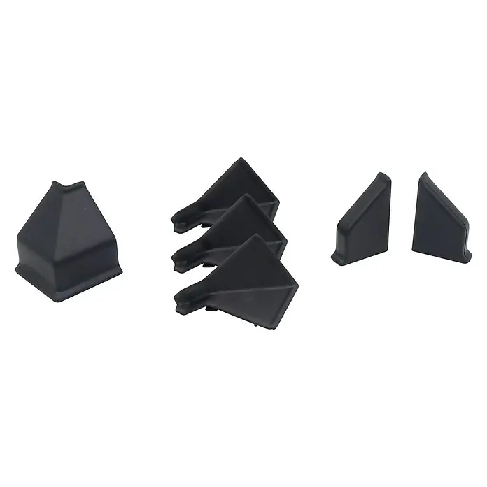 CUCINE Zubehör-Set - Schwarz, 6 -tlg. - Schwarze dreieckige Silikon-Eckenschutzkappen zum Schutz von Ecken vor Beschädigungen oder zum Abdecken scharfer Kanten.