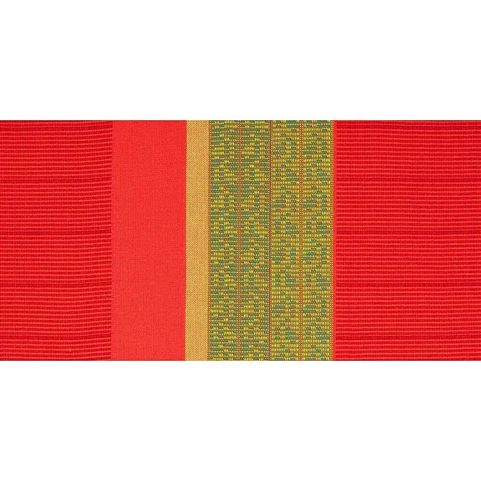 La Siesta Doppelhängematte Flora - L x B: 400 x 180 cm, Chili, Ausführungseigenschaft: Kingsize - Texturierter Stoff mit roten, gelben und grünen Streifen.
