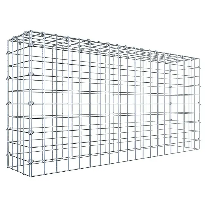 Gabiona Gabione Typ 3 - Zum Anbau in der Höhe, 100 x 20 x 50 cm, Stahl, Maschenbreite: 50 mm, Maschenhöhe: 50 mm, C-Ring - Darstellung eines stabilen Gabionenkorbs, ideal für Garten- und Landschaftsbau. Robuste Bauweise für vielseitige Gestaltungsmöglichkeiten im Außenbereich.