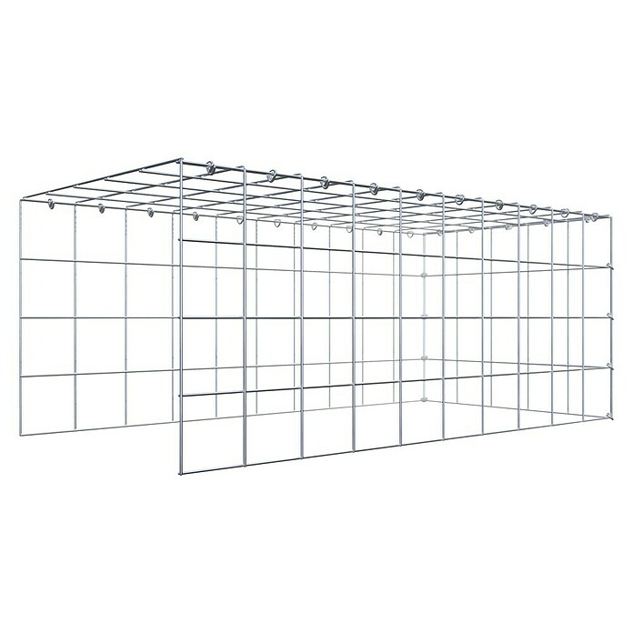 Gabiona Gabione Typ 4 (Zum Anbau in Länge & Höhe, 100 x 50 x 40 cm, Stahl, Maschenbreite: 100 mm, Maschenhöhe: 100 mm, C-Ring) | BAUHAUS