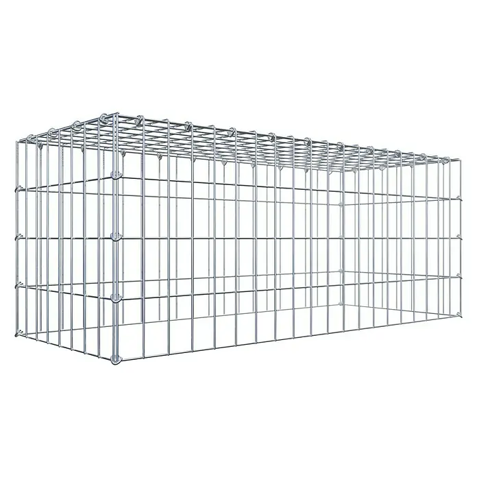 Gabiona Gabione Typ 3 - Zum Anbau in der Höhe, 100 x 40 x 40 cm, Stahl, Maschenbreite: 50 mm, Maschenhöhe: 100 mm, C-Ring - Stahlgitterbox für den Außenbereich. Ideal für Gabionenwände, zur Hangbefestigung oder als dekoratives Element im Garten. Sehr stabil und langlebig.