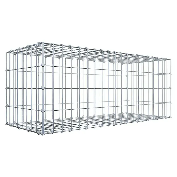 Gabiona Gabione - 100 x 40 x 40 cm, Stahl, Maschenbreite: 50 mm, Maschenhöhe: 100 mm - Gabionenkorb aus Drahtgeflecht, ideal für den Garten- und Landschaftsbau. Robuste Konstruktion für vielfältige Gestaltungsmöglichkeiten.