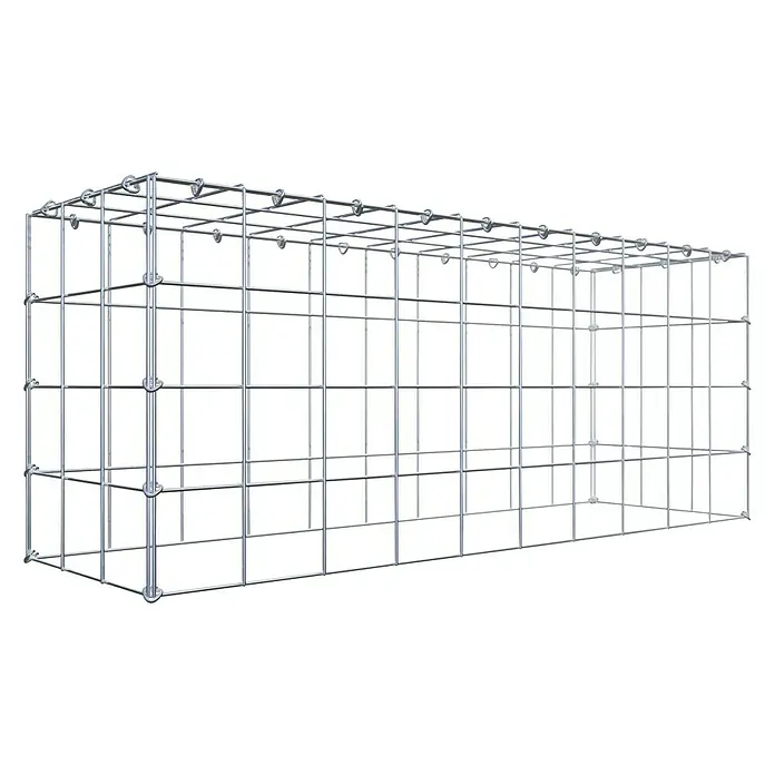 Gabiona Gabione Typ 3 - Zum Anbau in der Höhe, 100 x 30 x 40 cm, Stahl, Maschenbreite: 100 mm, Maschenhöhe: 100 mm, C-Ring - Stabile Gabionenstruktur, ideal für Garten- und Landschaftsbau. Das robuste Drahtgeflecht bietet vielseitige Gestaltungsmöglichkeiten und langlebigen Halt.