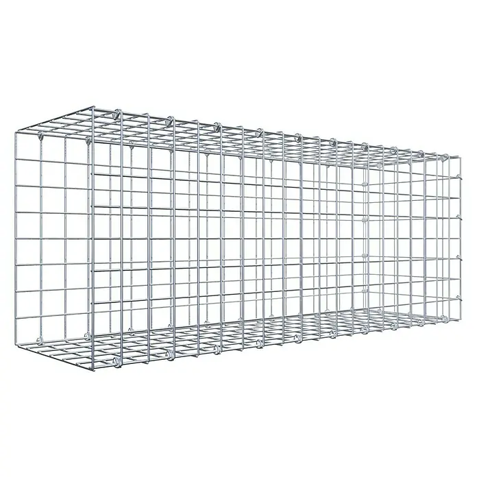 Gabiona Gabione Typ 2 - Zum Anbau in der Länge, 100 x 30 x 40 cm, Stahl, Maschenbreite: 50 mm, Maschenhöhe: 50 mm, C-Ring - Ein Gabionen-Drahtkorb für Steine zur Gestaltung von Gärten und Landschaften. Stabil und langlebig, ideal für den Außenbereich.