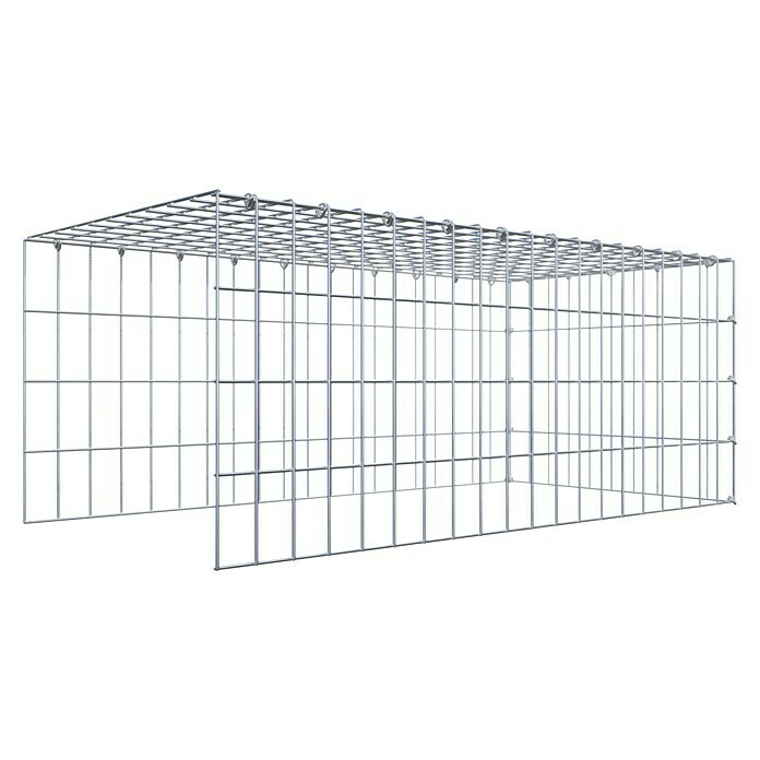 Gabiona Gabione Typ 4 (Zum Anbau in Länge & Höhe, 100 x 50 x 40 cm, Stahl, Maschenbreite: 50 mm, Maschenhöhe: 100 mm, C-Ring) | BAUHAUS
