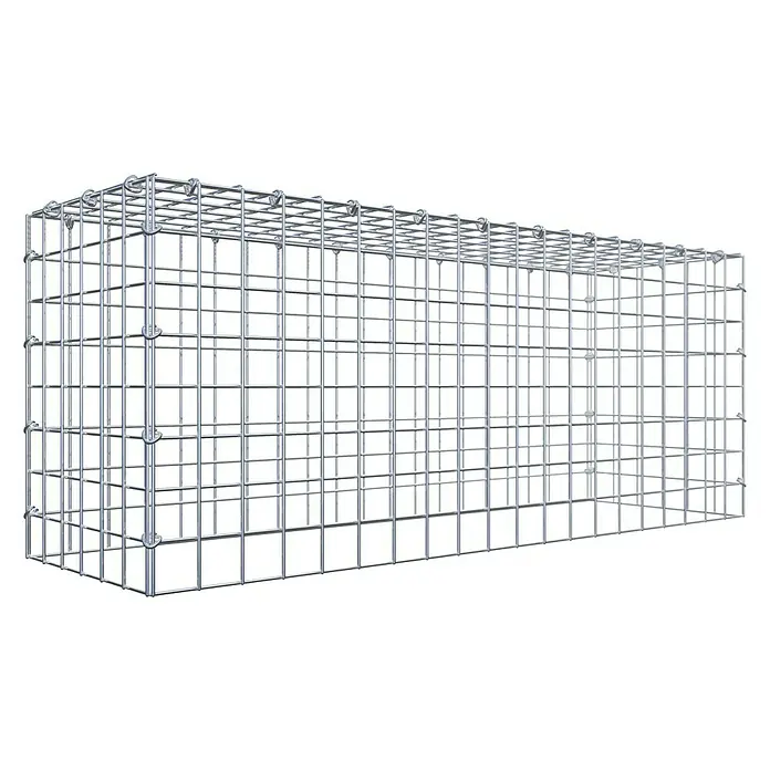 Gabiona Gabione Typ 3 - Zum Anbau in der Höhe, 100 x 30 x 40 cm, Stahl, Maschenbreite: 50 mm, Maschenhöhe: 50 mm, C-Ring - Metallgitterbox zur Gabionenbefüllung. Der Gabionenkorb besteht aus einem robusten Drahtgitter, ideal für den Garten- und Landschaftsbau.