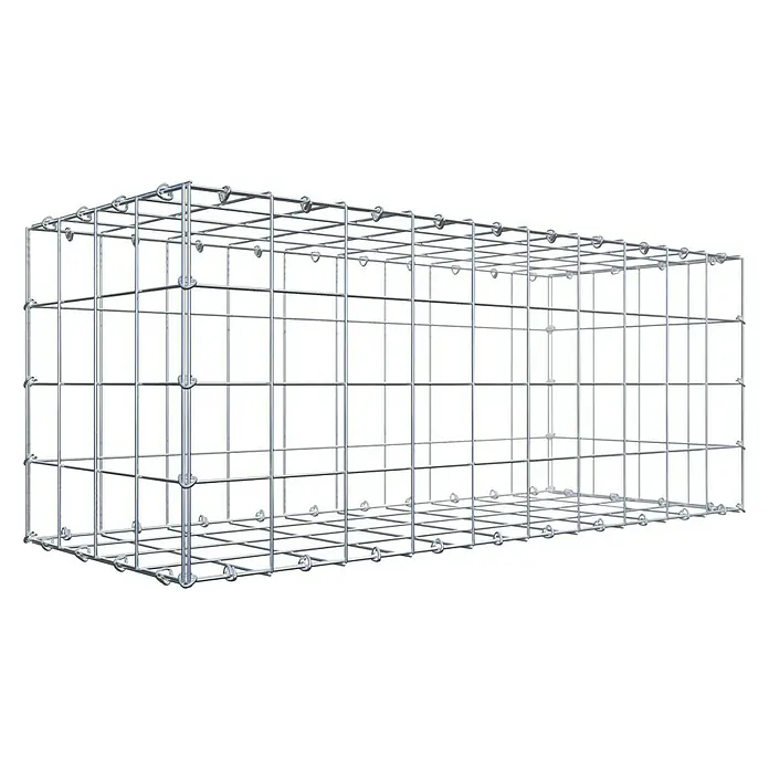 Gabiona Gabione - 100 x 40 x 40 cm, Stahl, Maschenbreite: 100 mm, Maschenhöhe: 100 mm - Ein rechteckiger Gabionenkorb aus verzinktem Drahtgitter, ideal für den Garten- und Landschaftsbau. Robust und langlebig.