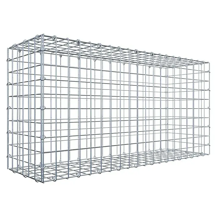 Gabiona Gabione - 100 x 30 x 50 cm, Stahl, Maschenbreite: 50 mm, Maschenhöhe: 50 mm - Gabionenkorb aus verzinktem Stahl für Gartenbau und Landschaftsgestaltung. Der stabile Drahtkorb ist ideal für dekorative Steinfüllungen.