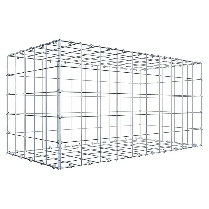 Gabiona Gabione - 100 x 50 x 50 cm, Stahl, Maschenbreite: 100 mm, Maschenhöhe: 100 mm, C-Ring - Gitterbox aus verzinktem Stahl. Die Gabione zur Gestaltung von Außenbereichen ist robust und langlebig.