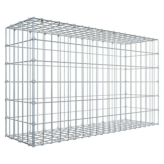 Gabiona Gabione - 100 x 30 x 60 cm, Stahl, Maschenbreite: 50 mm, Maschenhöhe: 100 mm - Ein Drahtgitterkorb, ideal für Steingärten oder als dekoratives Element. Die robuste Konstruktion verspricht Langlebigkeit und Stabilität im Außenbereich.