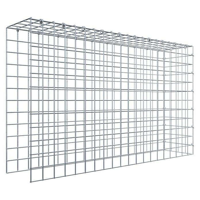 Gabiona Gabione Typ 4 (Zum Anbau in Länge & Höhe, 100 x 20 x 60 cm, Stahl, Maschenbreite: 50 mm, Maschenhöhe: 50 mm, C-Ring) | BAUHAUS