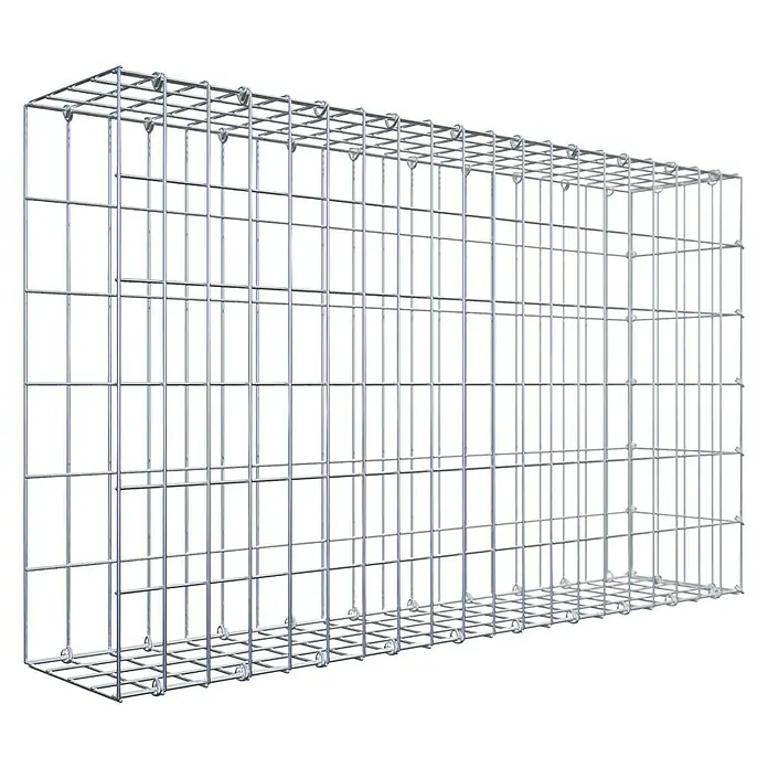 Gabiona Gabione Typ 2 - Zum Anbau in der Länge, 100 x 20 x 60 cm, Stahl, Maschenbreite: 50 mm, Maschenhöhe: 100 mm, C-Ring - Gabione aus Drahtgeflecht für vielfältige Anwendungen im Garten- und Landschaftsbau, robust und langlebig.