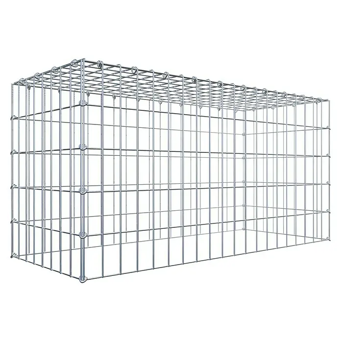 Gabiona Gabione Typ 3 - Zum Anbau in der Höhe, 100 x 40 x 50 cm, Stahl, Maschenbreite: 50 mm, Maschenhöhe: 100 mm, C-Ring - Gabionen-Konstruktion aus robustem Drahtgitter. Ideal für den Garten- und Landschaftsbau, bietet Stabilität und Flexibilität für verschiedene Anwendungen.