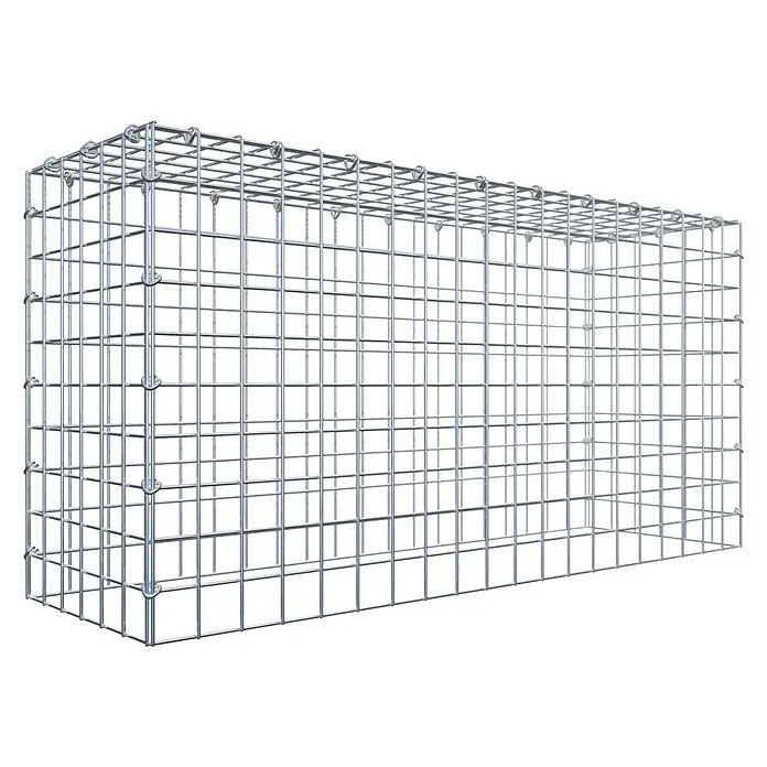 Gabiona Gabione Typ 3 - Zum Anbau in der Höhe, 100 x 30 x 50 cm, Stahl, Maschenbreite: 50 mm, Maschenhöhe: 50 mm, C-Ring - Rechteckiger Gabionenkorb aus verzinktem Drahtgeflecht für dekorative oder stützende Bauwerke.