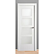 Puerta interior Essen (62,5 x 203 cm, Apertura: Izquierda, Blanco lacado, Macizo, Vidriera)