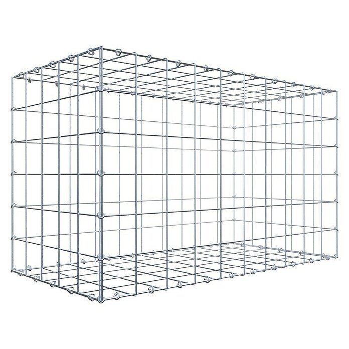 Gabiona Gabione (100 x 50 x 60 cm, Stahl, Maschenbreite: 100 mm, Maschenhöhe: 100 mm, C-Ring) | BAUHAUS