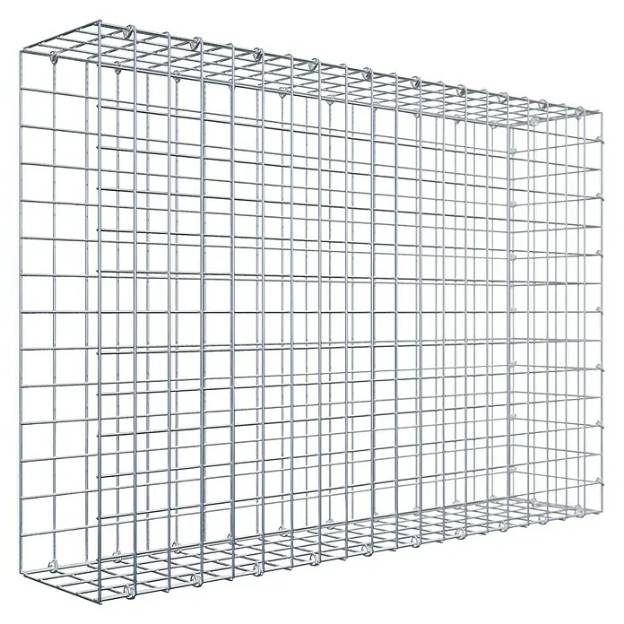 Gabiona Gabione Typ 2 - Zum Anbau in der Länge, 100 x 20 x 70 cm, Stahl, Maschenbreite: 50 mm, Maschenhöhe: 50 mm, C-Ring - Gitterbox für Steine zur Gartengestaltung. Der Gabionenkorb ist ideal für dekorative Zwecke oder zur Hangbefestigung und Lärmschutzwände geeignet.