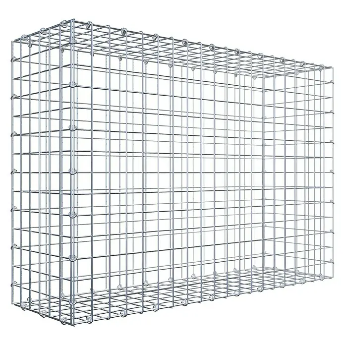 Gabiona Gabione - 100 x 30 x 70 cm, Stahl, Maschenbreite: 50 mm, Maschenhöhe: 50 mm, C-Ring - Gitterbox für Steine. Die Gabione besteht aus einem robusten, verzinkten Drahtgitter und ist ideal für den Garten- und Landschaftsbau.