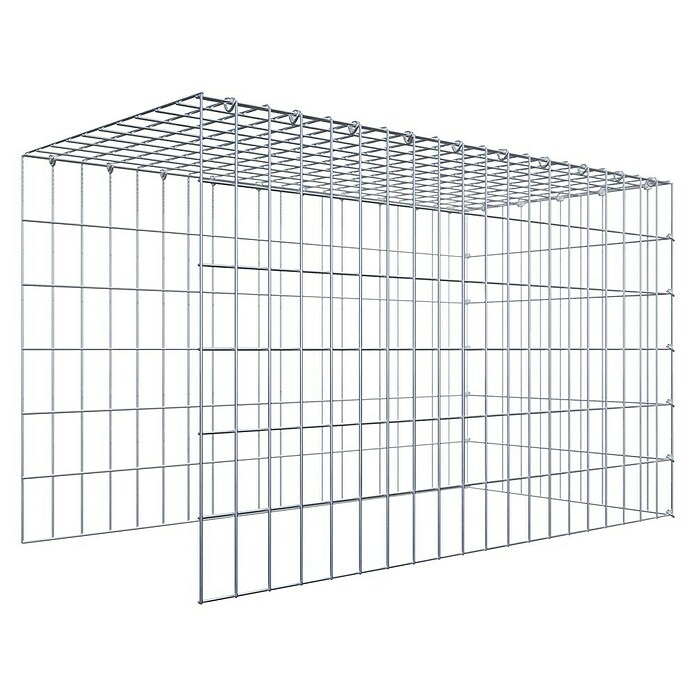 Gabiona Gabione Typ 4 (Zum Anbau in Länge & Höhe, 100 x 50 x 60 cm, Stahl, Maschenbreite: 50 mm, Maschenhöhe: 100 mm, C-Ring) | BAUHAUS