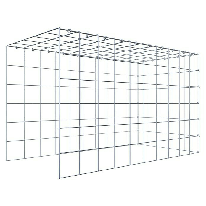 Gabiona Gabione Typ 4 (Zum Anbau in Länge & Höhe, 100 x 50 x 60 cm, Stahl, Maschenbreite: 100 mm, Maschenhöhe: 100 mm, C-Ring) | BAUHAUS