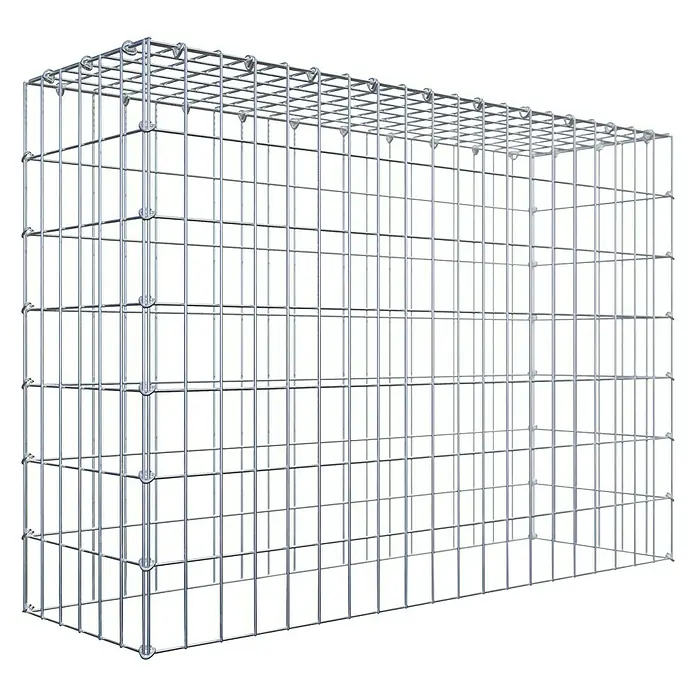 Gabiona Gabione Typ 3 - Zum Anbau in der Höhe, 100 x 30 x 70 cm, Stahl, Maschenbreite: 50 mm, Maschenhöhe: 100 mm, C-Ring - Ein rechteckiger Gabionenkorb aus verzinktem Stahldraht, ideal für Gartengestaltung und Hangbefestigung, bietet Stabilität und modernes Design.