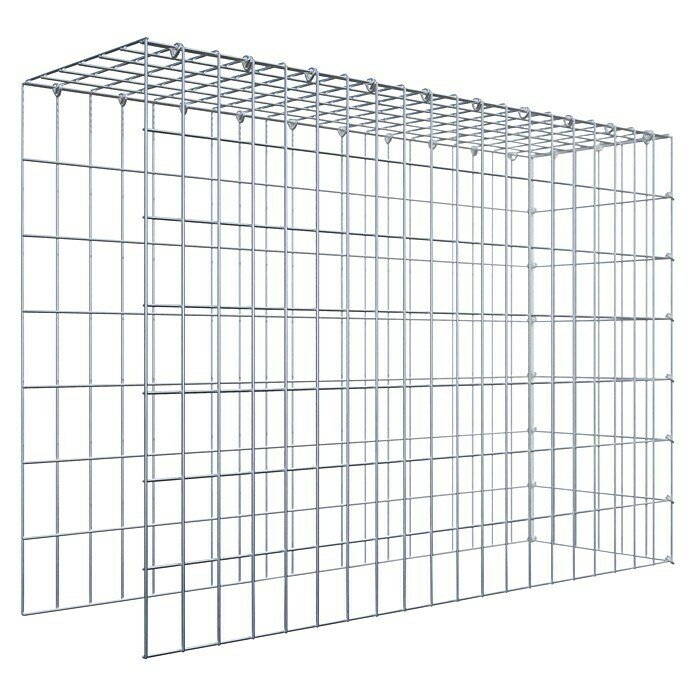 Gabiona Gabione Typ 4 (Zum Anbau in Länge & Höhe, 100 x 30 x 70 cm, Stahl, Maschenbreite: 50 mm, Maschenhöhe: 100 mm, C-Ring) | BAUHAUS