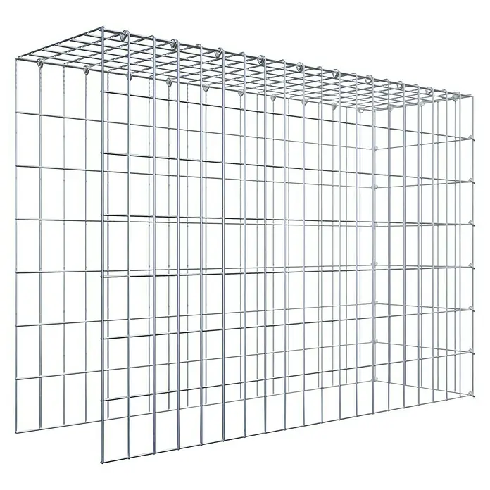Gabiona Gabione Typ 4 - Zum Anbau in Länge & Höhe, 100 x 30 x 70 cm, Stahl, Maschenbreite: 50 mm, Maschenhöhe: 100 mm, C-Ring - Gabionen-Drahtgitter für vielfältige Anwendungen im Garten- und Landschaftsbau. Robuste Konstruktion für langanhaltende Stabilität im Außenbereich.