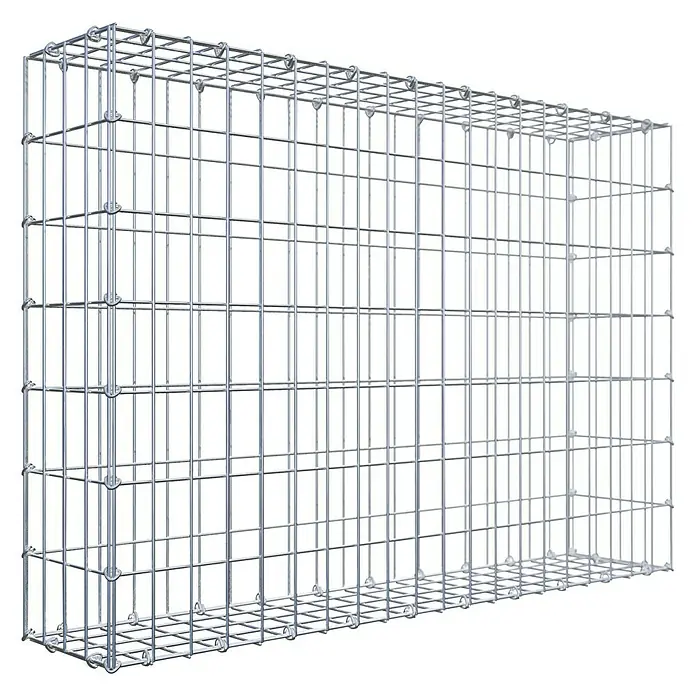 Gabiona Gabione - 100 x 20 x 70 cm, Stahl, Maschenbreite: 50 mm, Maschenhöhe: 100 mm, C-Ring - Ein Drahtgitterkorb zur dekorativen Gestaltung von Gärten oder zur Hangbefestigung. Ideal für Steine und Pflanzen.