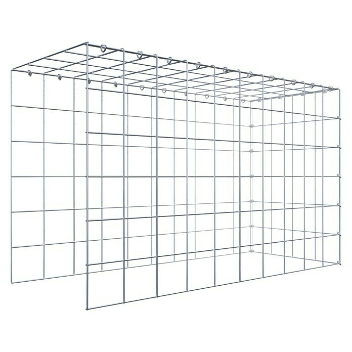 Gabiona Gabione Typ 4 (Zum Anbau in Länge & Höhe, 100 x 40 x 60 cm, Stahl, Maschenbreite: 100 mm, Maschenhöhe: 100 mm, C-Ring) | BAUHAUS