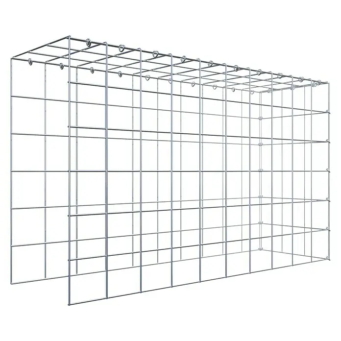 Gabiona Gabione Typ 4 - Zum Anbau in Länge & Höhe, 100 x 30 x 60 cm, Stahl, Maschenbreite: 100 mm, Maschenhöhe: 100 mm, C-Ring - Metallgitterbox, ideal für Lagerung & Transport. Robust & vielseitig einsetzbar, perfekte Lösung für Ordnung und Organisation.