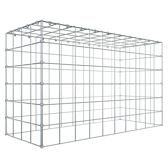 Gabiona Gabione Typ 3 - Zum Anbau in der Höhe, 100 x 40 x 60 cm, Stahl, Maschenbreite: 100 mm, Maschenhöhe: 100 mm, C-Ring - Gabionen-Bausatz: Robuster Drahtkorb für den Garten- und Landschaftsbau. Ideal zur Befüllung mit Steinen und zur Gestaltung von Aussenbereichen.