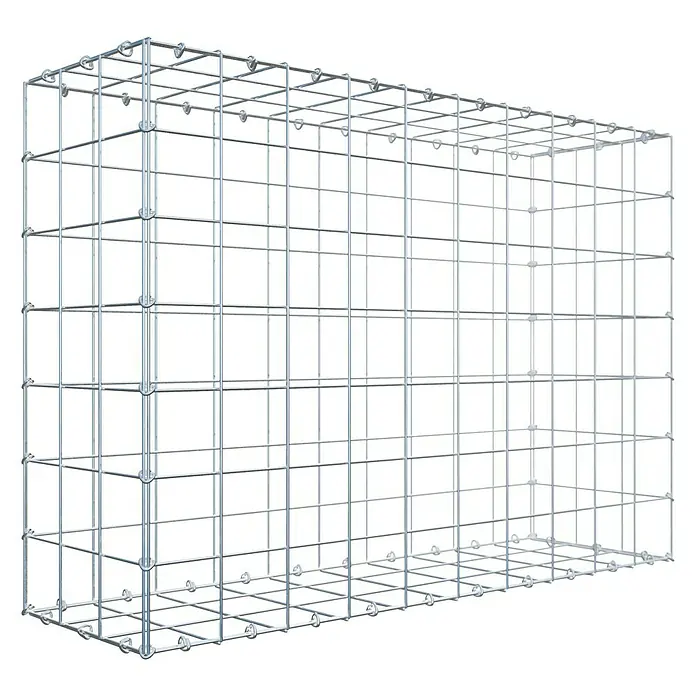 Gabiona Gabione - 100 x 30 x 70 cm, Stahl, Maschenbreite: 100 mm, Maschenhöhe: 100 mm, C-Ring - Ein Gabionen-Käfig, eine Drahtgitterbox zur Befüllung mit Steinen, um eine Stützmauer oder dekorative Elemente zu erstellen.