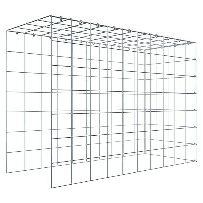 Gabiona Gabione Typ 4 (Zum Anbau in Länge & Höhe, 100 x 40 x 70 cm, Stahl, Maschenbreite: 100 mm, Maschenhöhe: 100 mm, C-Ring) | BAUHAUS