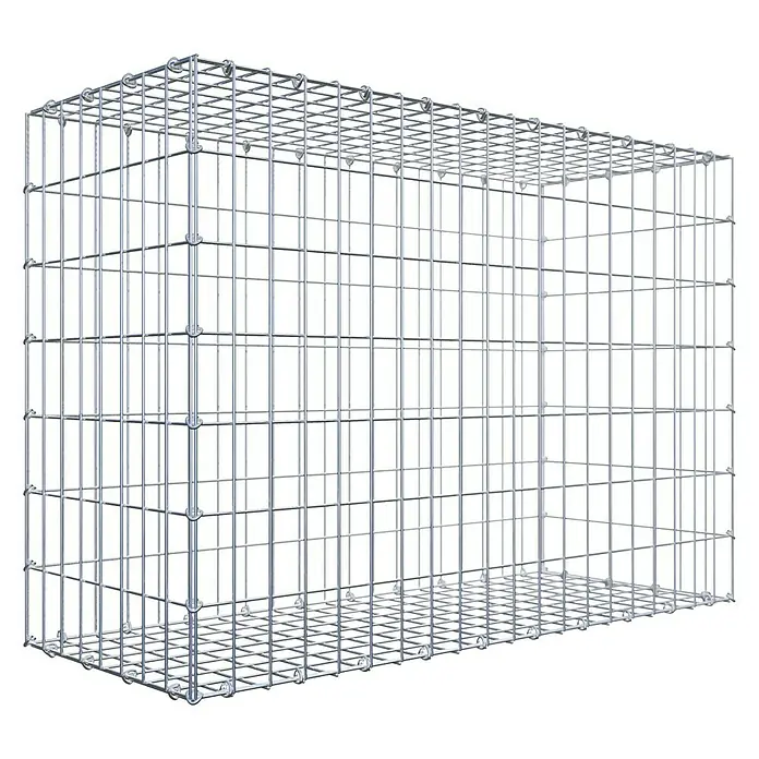 Gabiona Gabione - 100 x 40 x 70 cm, Stahl, Maschenbreite: 50 mm, Maschenhöhe: 100 mm - Drahtgitterbox für den Garten- und Landschaftsbau. Ideal zur Befüllung mit Steinen, zur Hangsicherung oder als dekoratives Element im Außenbereich.