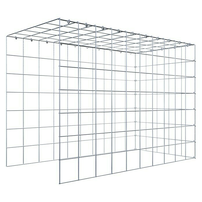 Gabiona Gabione Typ 4 (Zum Anbau in Länge & Höhe, 100 x 50 x 70 cm, Stahl, Maschenbreite: 100 mm, Maschenhöhe: 100 mm, C-Ring) | BAUHAUS