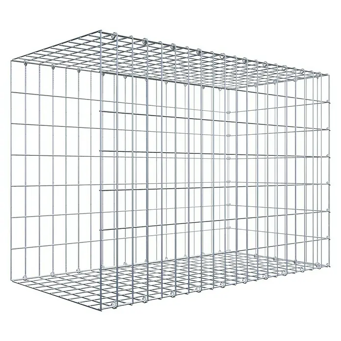 Gabiona Gabione Typ 2 - Zum Anbau in der Länge, 100 x 50 x 70 cm, Stahl, Maschenbreite: 50 mm, Maschenhöhe: 100 mm, C-Ring - Ein Gabionenkorb aus Drahtgeflecht. Ideal für den Garten- und Landschaftsbau, bietet Stabilität und Flexibilität für individuelle Gestaltungsideen.