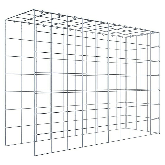 Gabiona Gabione Typ 4 (Zum Anbau in Länge & Höhe, 100 x 30 x 70 cm, Stahl, Maschenbreite: 100 mm, Maschenhöhe: 100 mm, C-Ring) | BAUHAUS